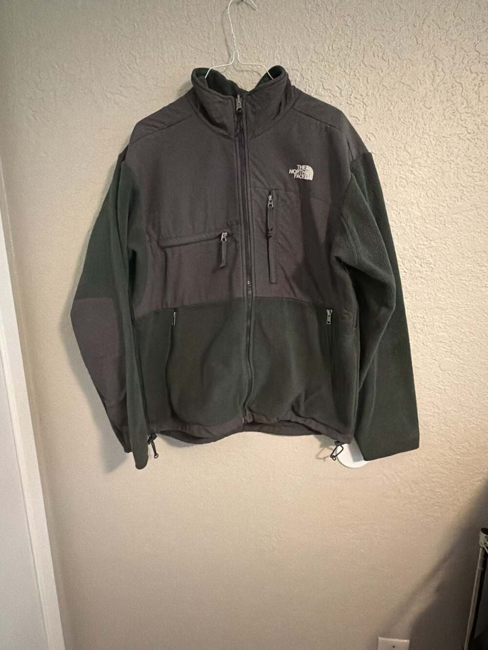 The North Face Men's Denali Polartec Fleece Jacket in Green and Charcoal